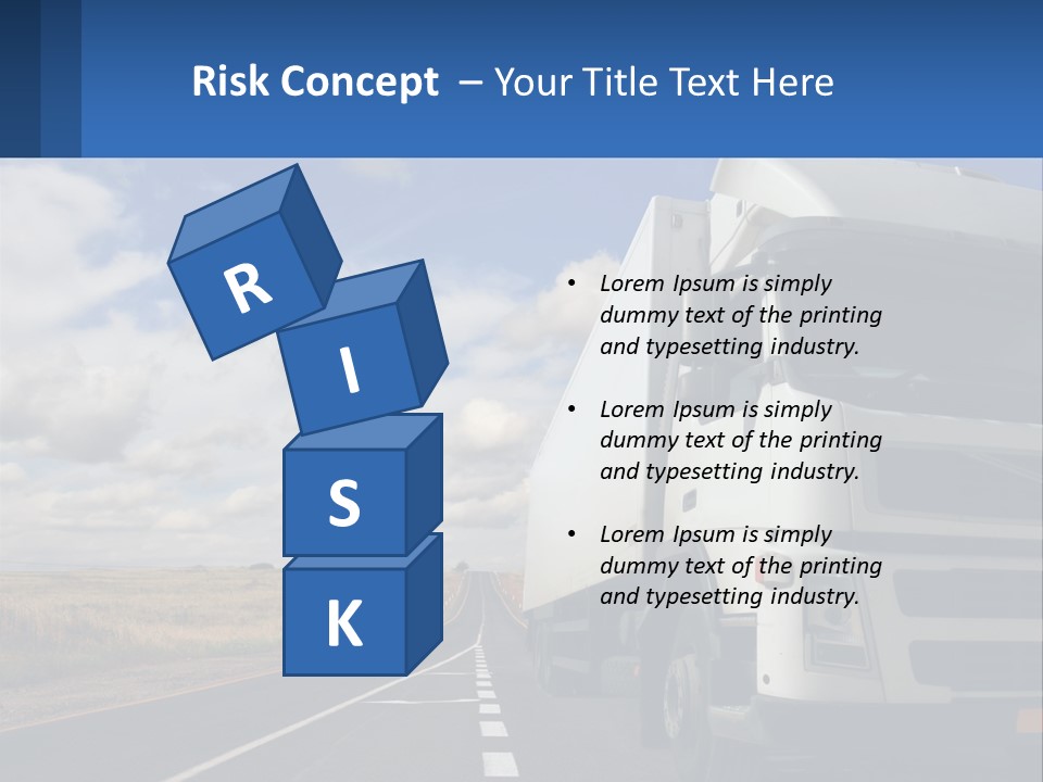 A White Truck Driving Down A Rural Road PowerPoint Template