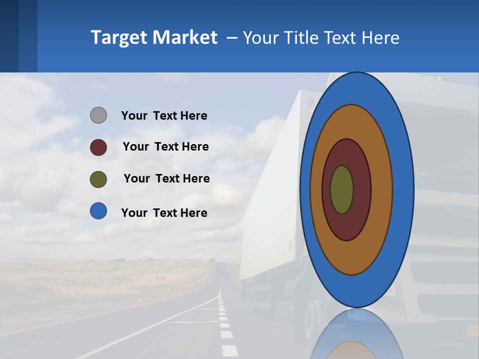 A White Truck Driving Down A Rural Road PowerPoint Template