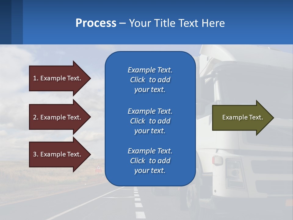A White Truck Driving Down A Rural Road PowerPoint Template