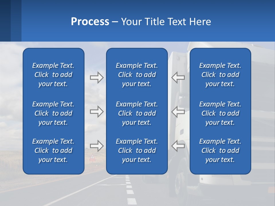 A White Truck Driving Down A Rural Road PowerPoint Template