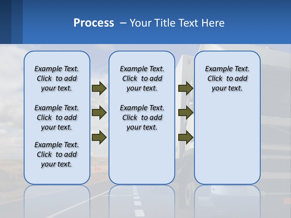 A White Truck Driving Down A Rural Road PowerPoint Template