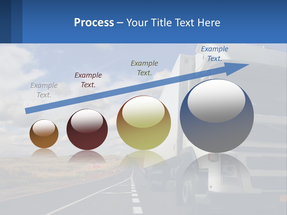 A White Truck Driving Down A Rural Road PowerPoint Template