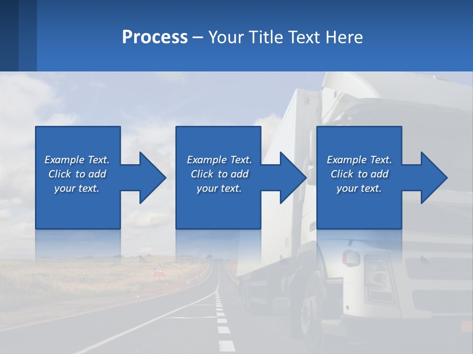 A White Truck Driving Down A Rural Road PowerPoint Template