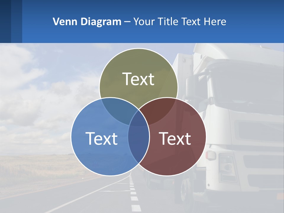 A White Truck Driving Down A Rural Road PowerPoint Template
