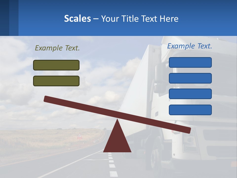 A White Truck Driving Down A Rural Road PowerPoint Template