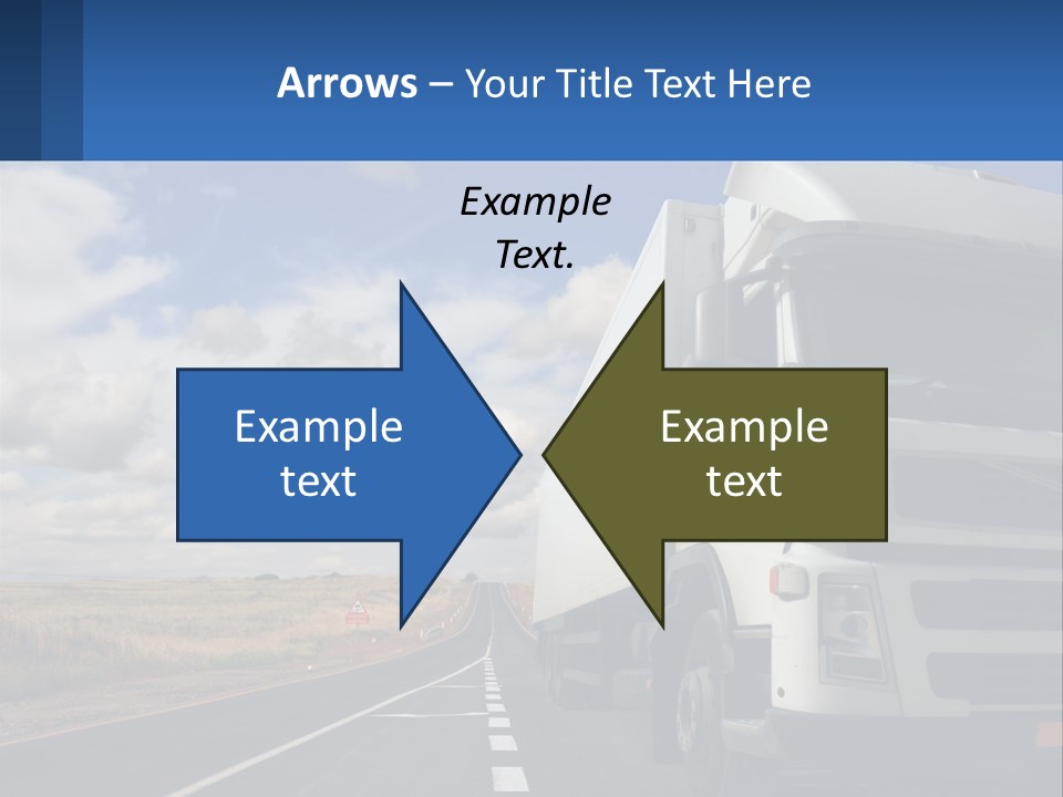 A White Truck Driving Down A Rural Road PowerPoint Template