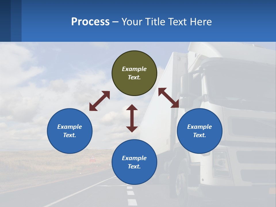 A White Truck Driving Down A Rural Road PowerPoint Template
