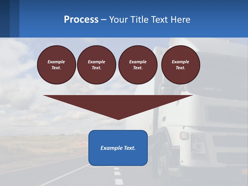 A White Truck Driving Down A Rural Road PowerPoint Template
