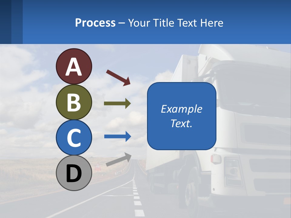 A White Truck Driving Down A Rural Road PowerPoint Template