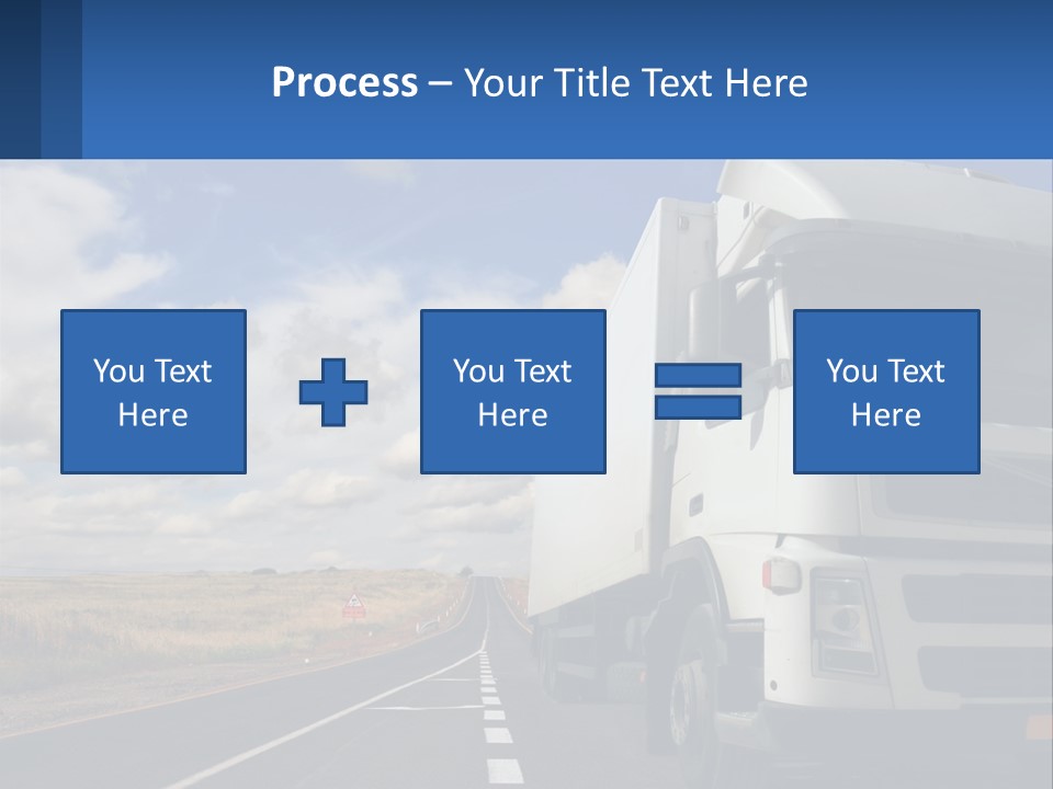 A White Truck Driving Down A Rural Road PowerPoint Template