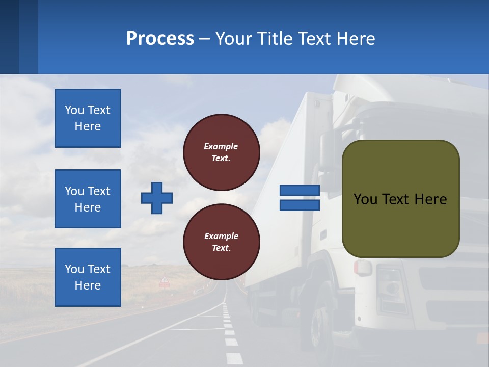 A White Truck Driving Down A Rural Road PowerPoint Template