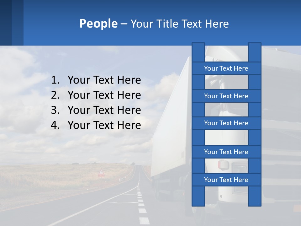 A White Truck Driving Down A Rural Road PowerPoint Template