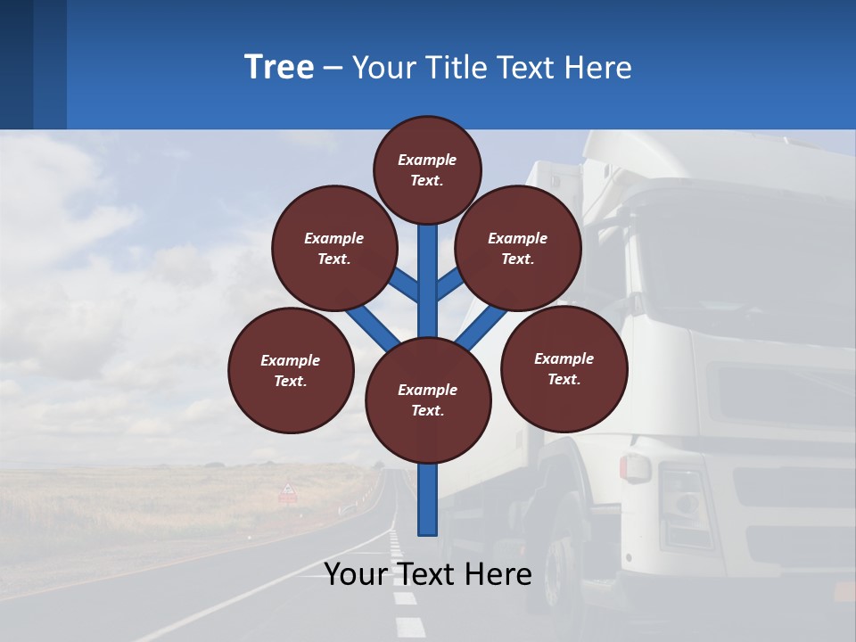 A White Truck Driving Down A Rural Road PowerPoint Template