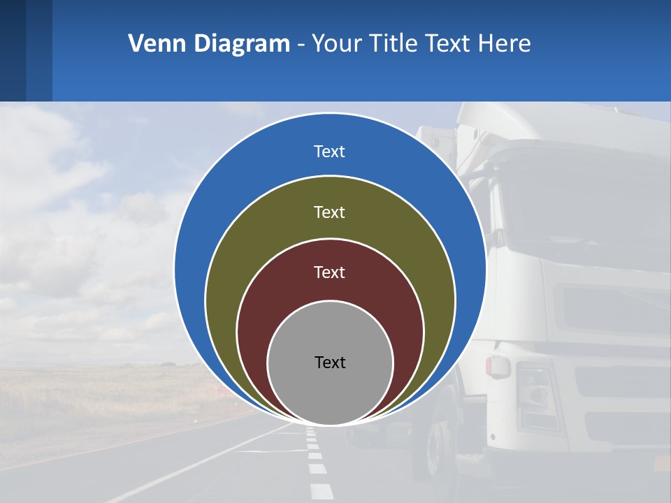 A White Truck Driving Down A Rural Road PowerPoint Template