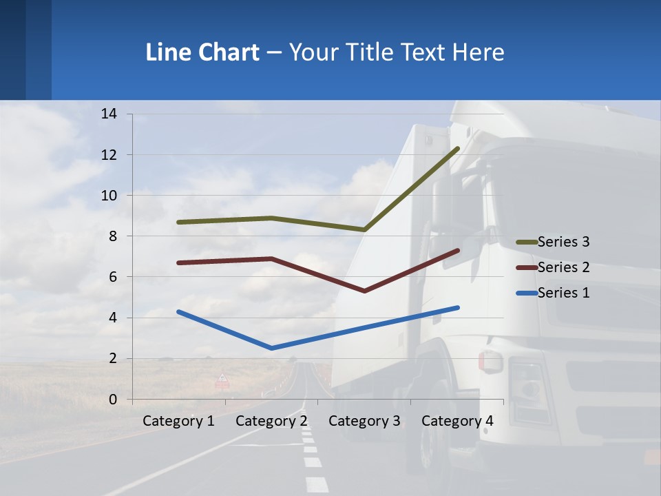 A White Truck Driving Down A Rural Road PowerPoint Template