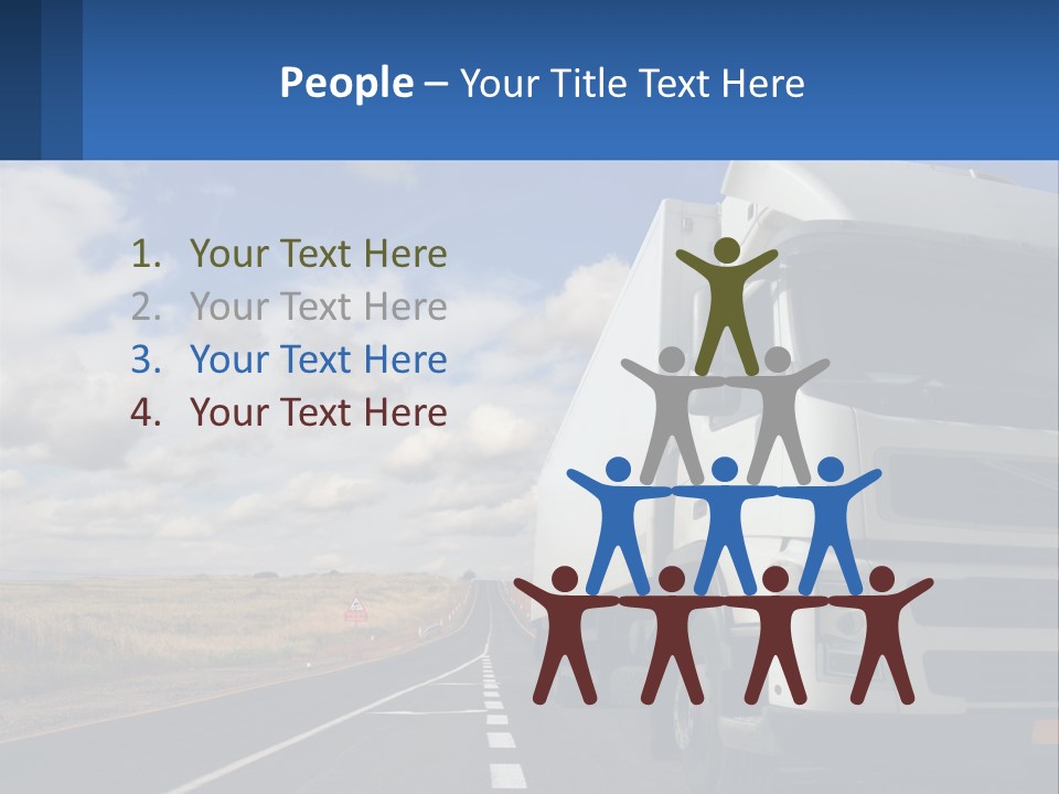 A White Truck Driving Down A Rural Road PowerPoint Template