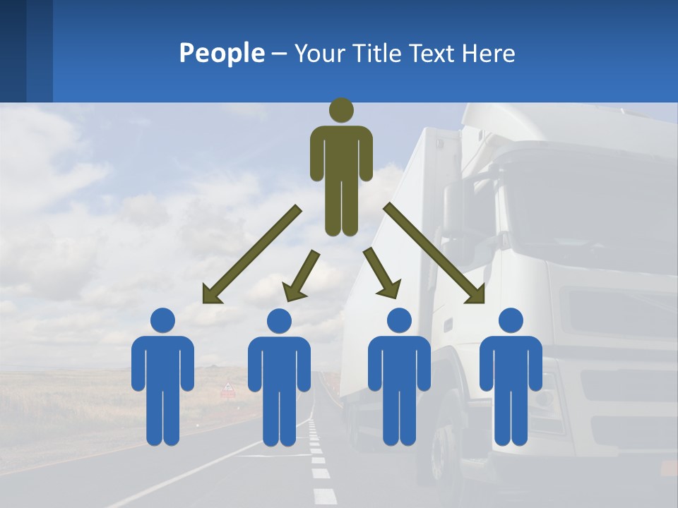 A White Truck Driving Down A Rural Road PowerPoint Template