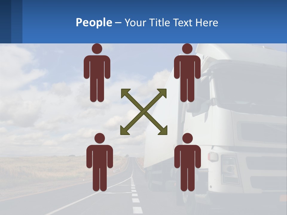 A White Truck Driving Down A Rural Road PowerPoint Template