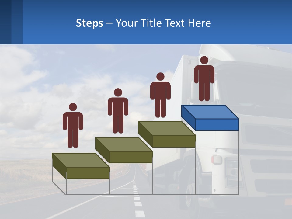 A White Truck Driving Down A Rural Road PowerPoint Template