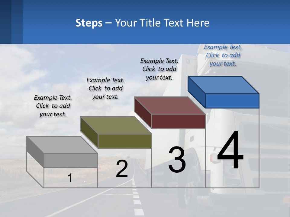 A White Truck Driving Down A Rural Road PowerPoint Template