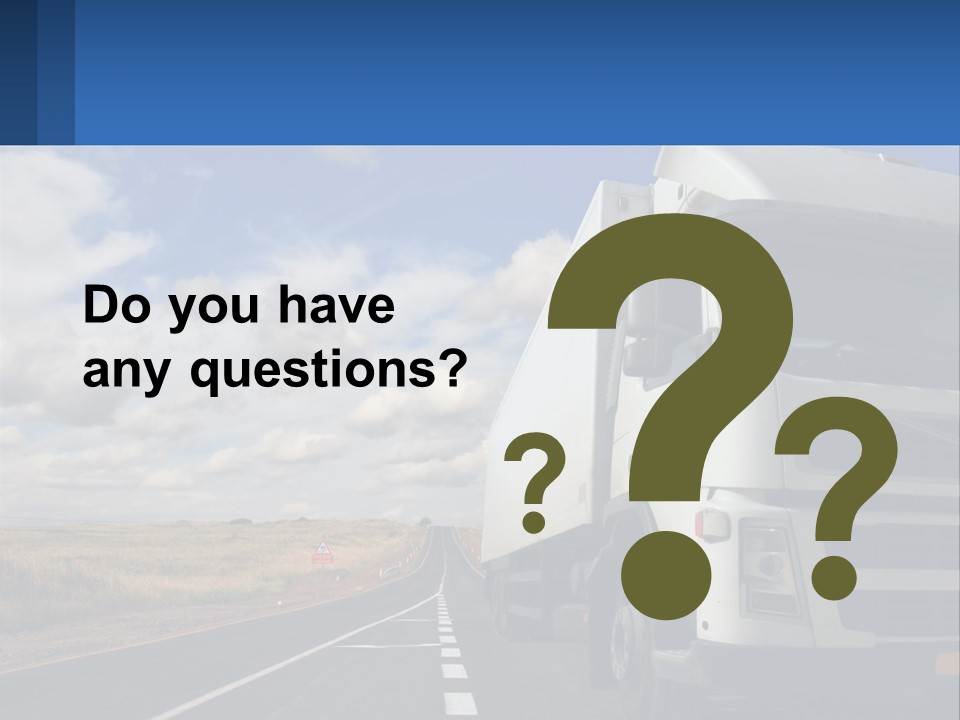 A White Truck Driving Down A Rural Road PowerPoint Template