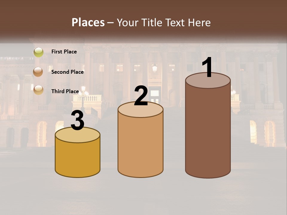 A Large Building With Steps Leading Up To It PowerPoint Template