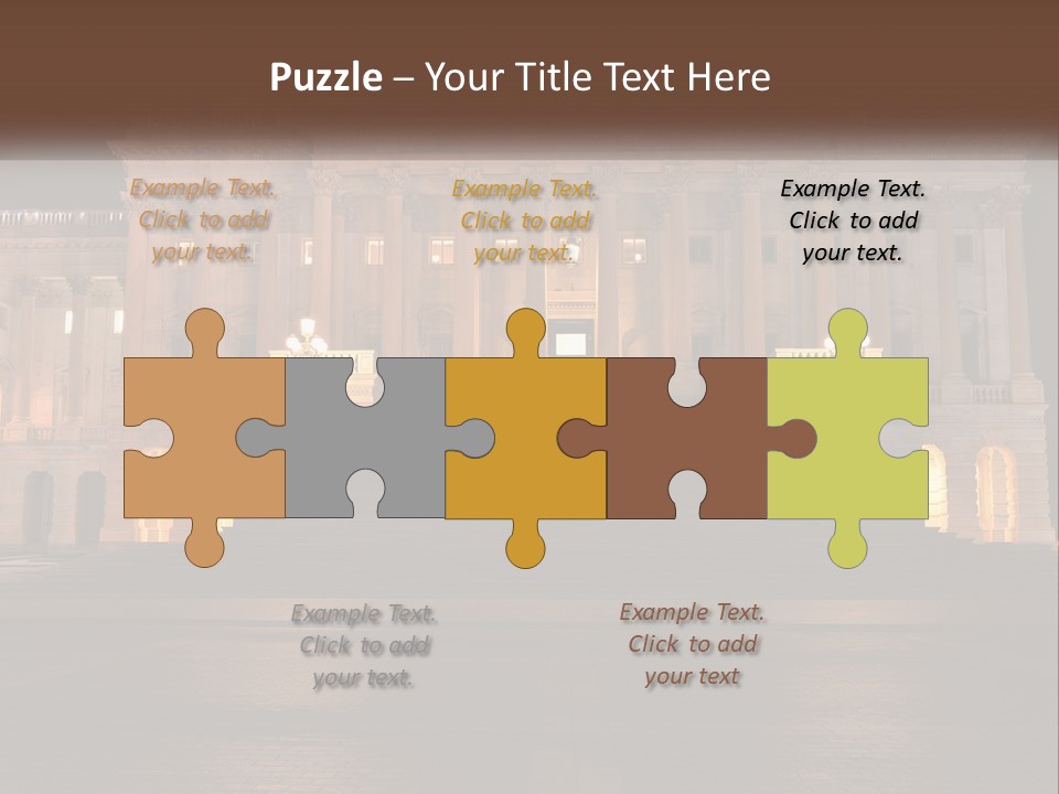 A Large Building With Steps Leading Up To It PowerPoint Template