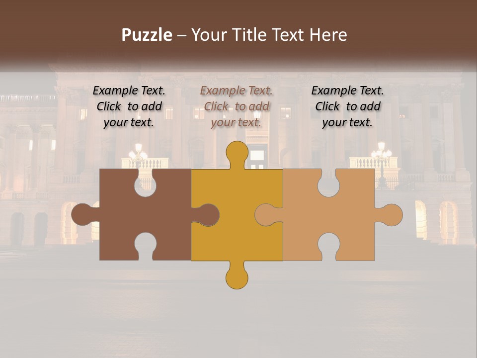 A Large Building With Steps Leading Up To It PowerPoint Template