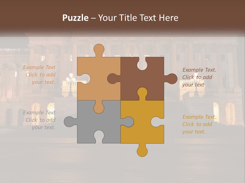 A Large Building With Steps Leading Up To It PowerPoint Template