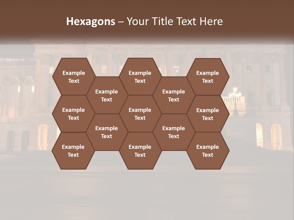 A Large Building With Steps Leading Up To It PowerPoint Template