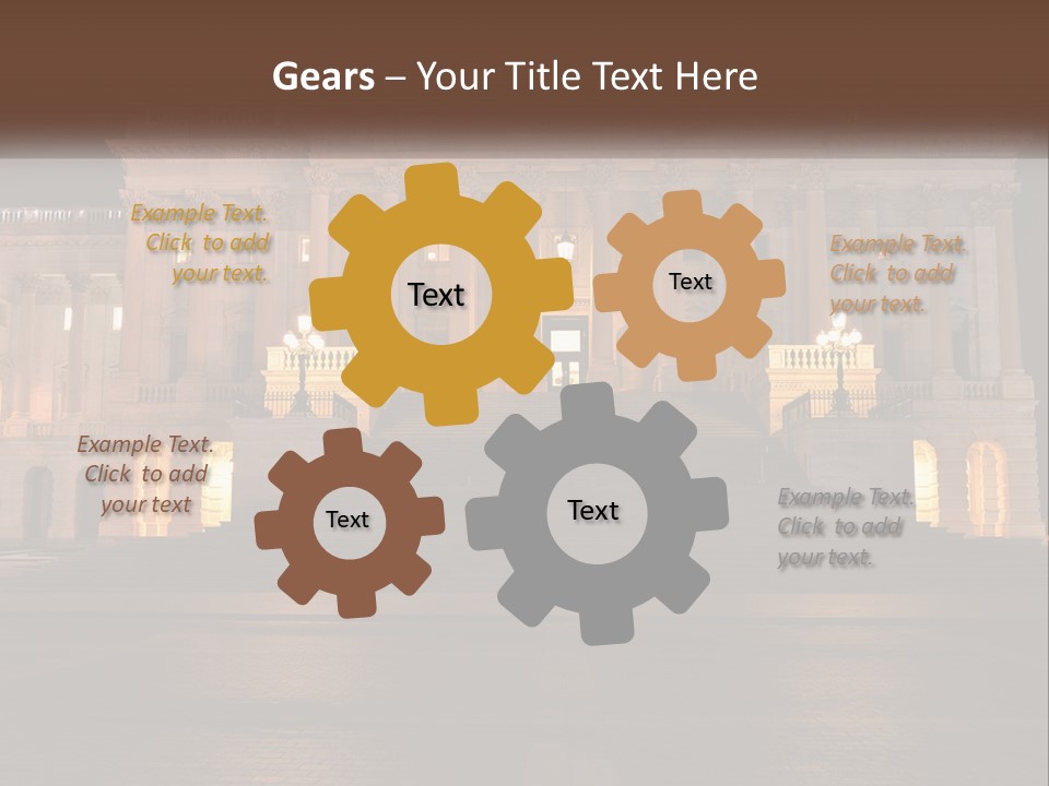 A Large Building With Steps Leading Up To It PowerPoint Template