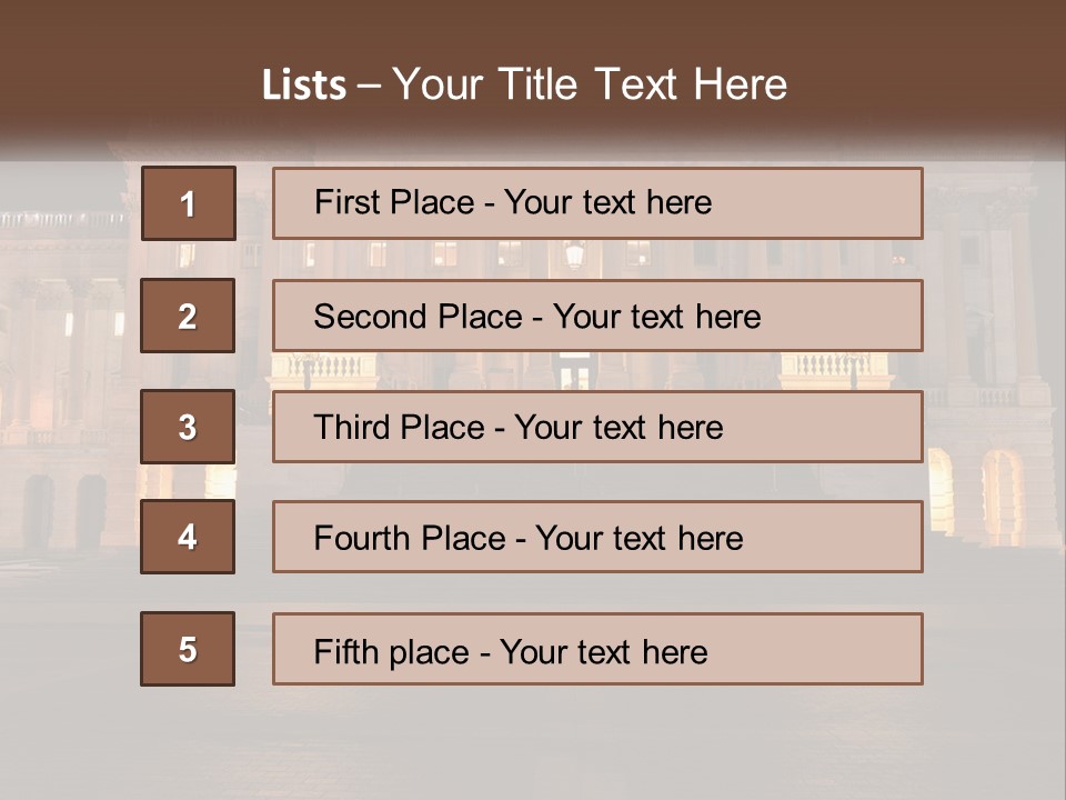 A Large Building With Steps Leading Up To It PowerPoint Template