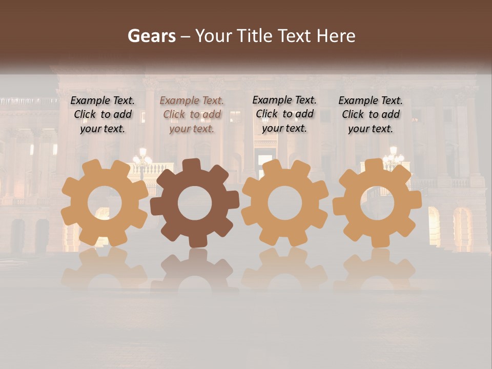 A Large Building With Steps Leading Up To It PowerPoint Template