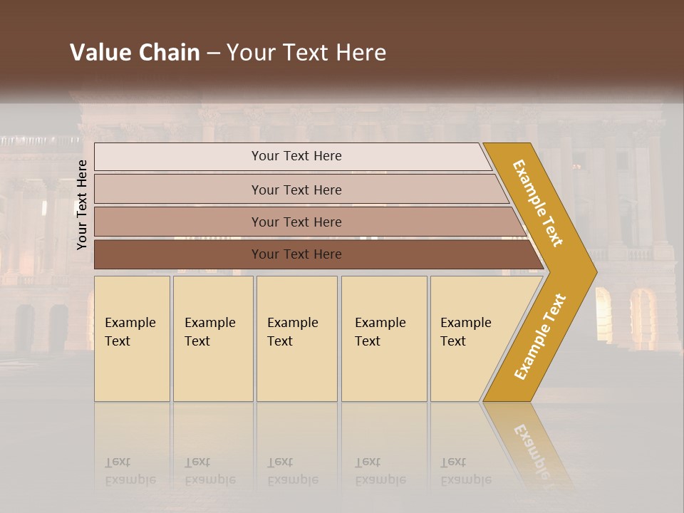 A Large Building With Steps Leading Up To It PowerPoint Template
