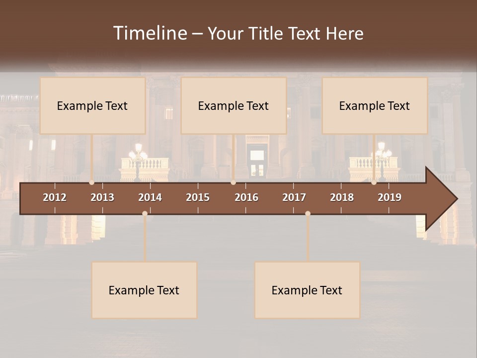 A Large Building With Steps Leading Up To It PowerPoint Template