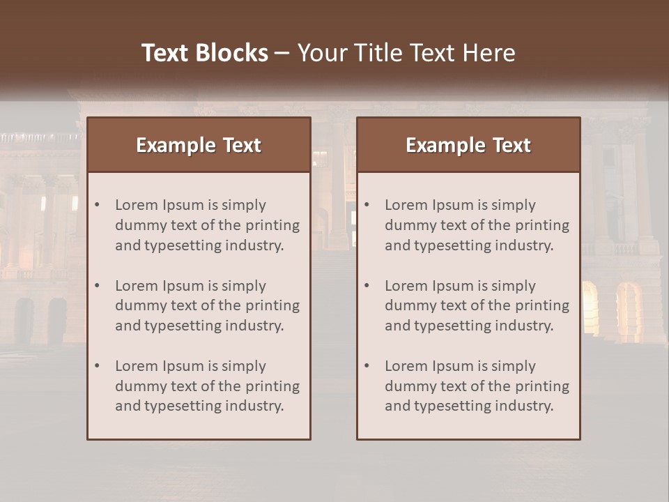 A Large Building With Steps Leading Up To It PowerPoint Template