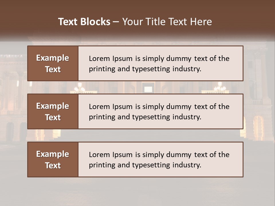A Large Building With Steps Leading Up To It PowerPoint Template