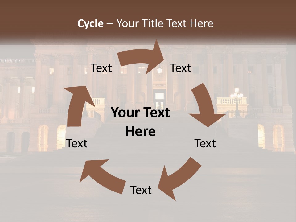 A Large Building With Steps Leading Up To It PowerPoint Template