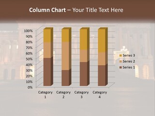 A Large Building With Steps Leading Up To It PowerPoint Template