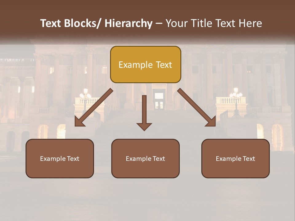 A Large Building With Steps Leading Up To It PowerPoint Template