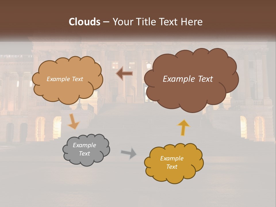 A Large Building With Steps Leading Up To It PowerPoint Template