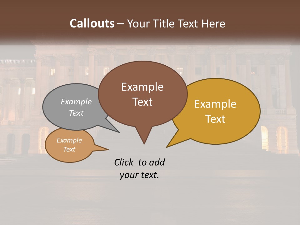 A Large Building With Steps Leading Up To It PowerPoint Template