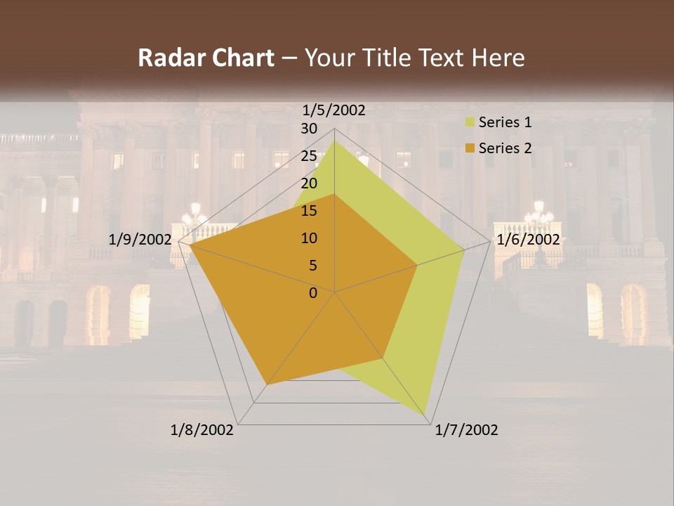 A Large Building With Steps Leading Up To It PowerPoint Template