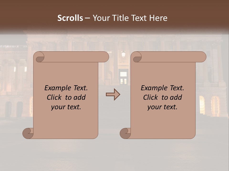 A Large Building With Steps Leading Up To It PowerPoint Template