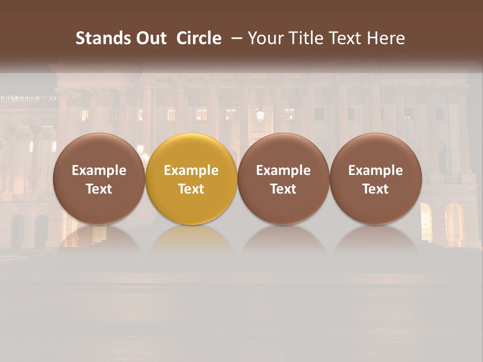 A Large Building With Steps Leading Up To It PowerPoint Template