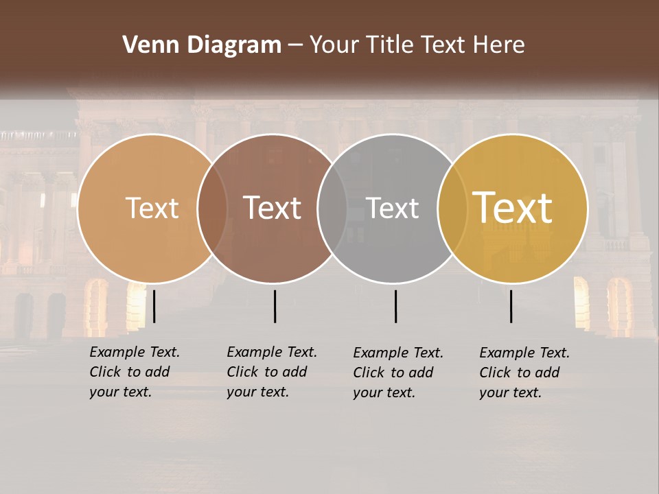 A Large Building With Steps Leading Up To It PowerPoint Template