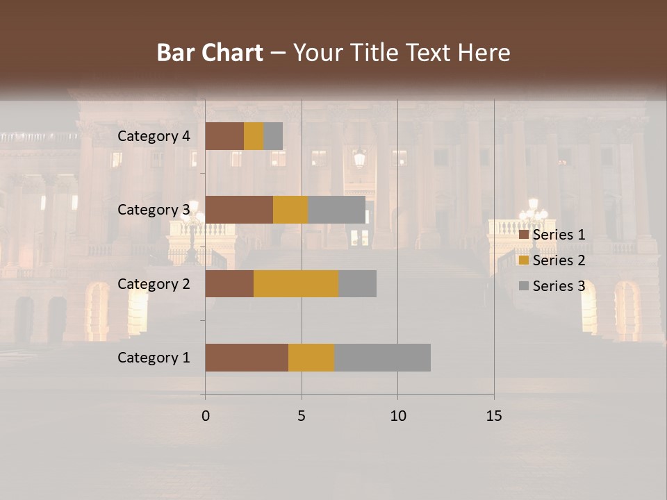 A Large Building With Steps Leading Up To It PowerPoint Template