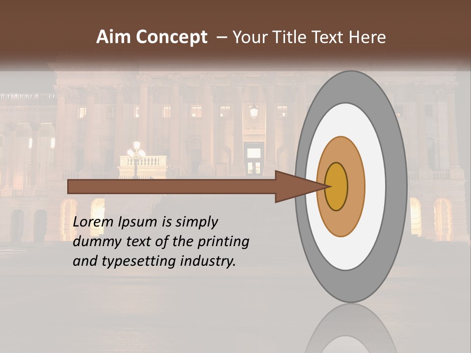 A Large Building With Steps Leading Up To It PowerPoint Template