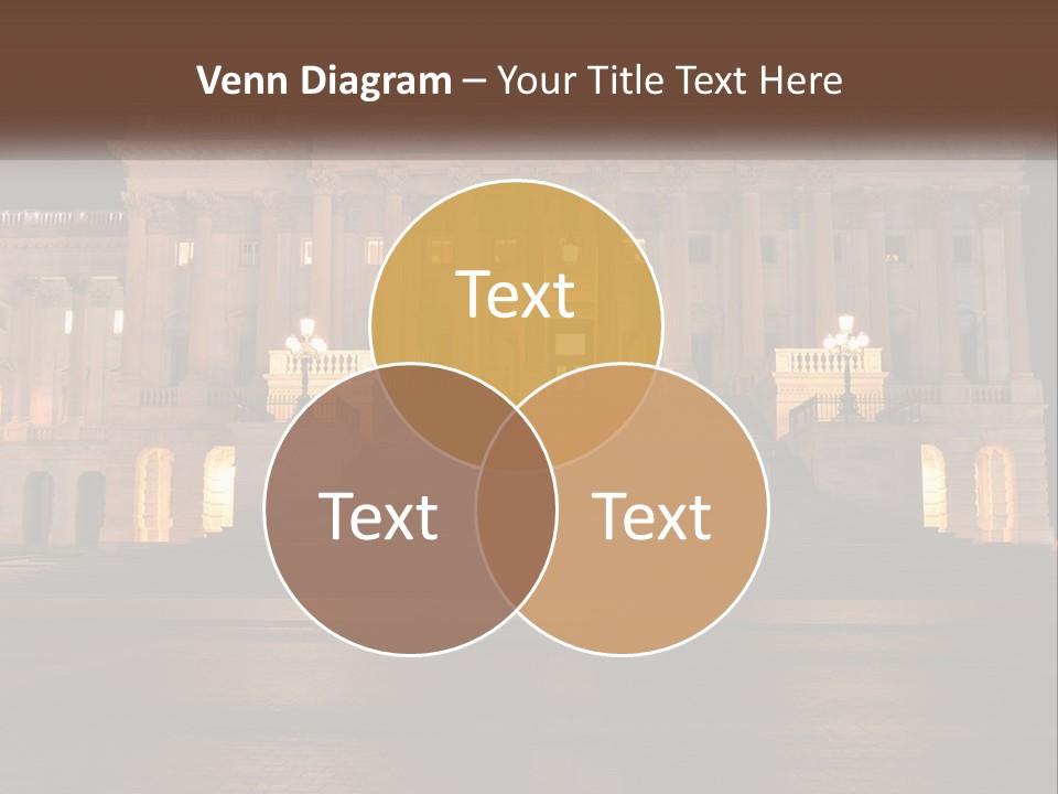 A Large Building With Steps Leading Up To It PowerPoint Template