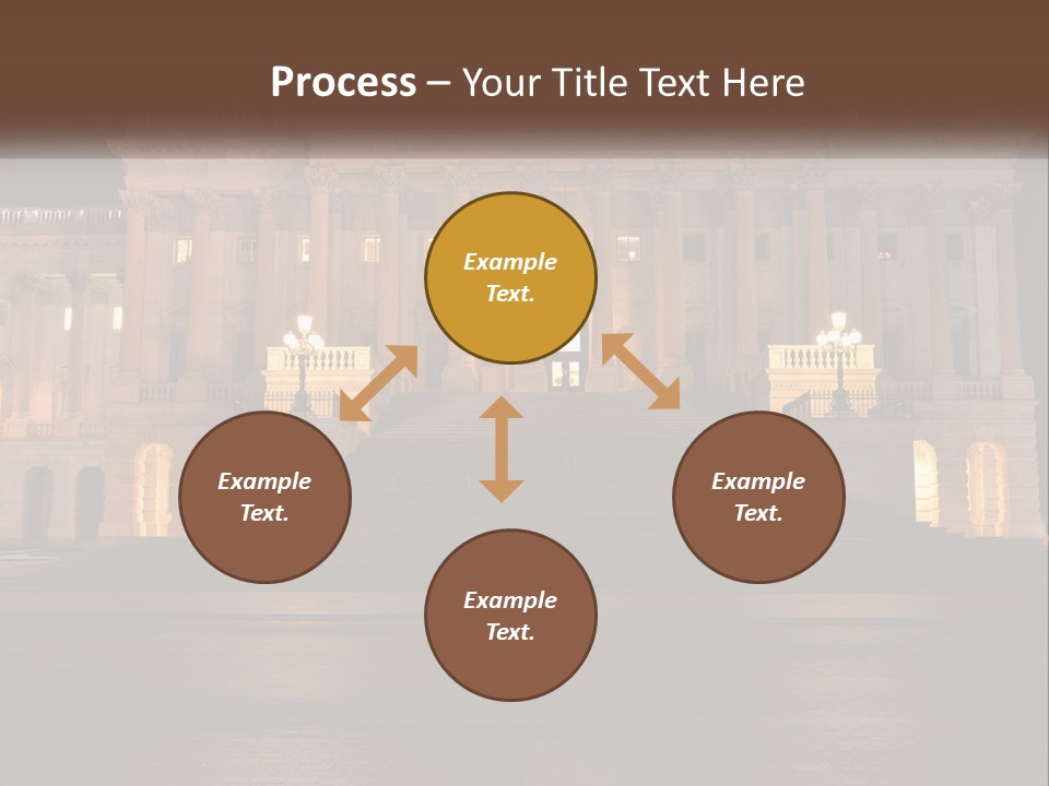 A Large Building With Steps Leading Up To It PowerPoint Template